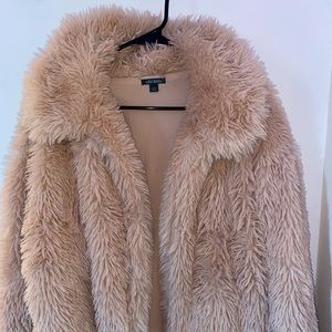 Pink fur coat